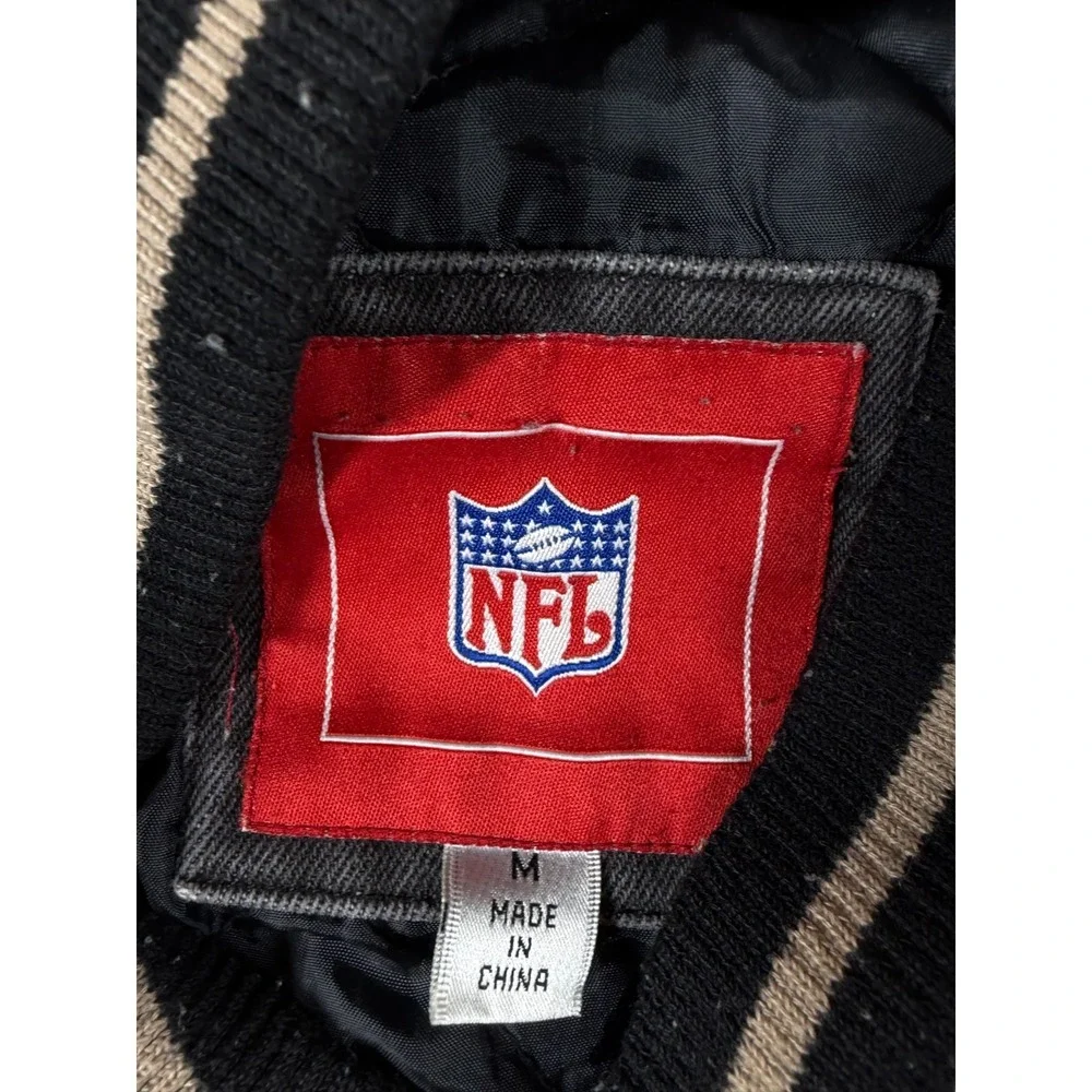 Vtg Minnesota Vikings Denim Jacket NFL Varsity Distressed Mens M